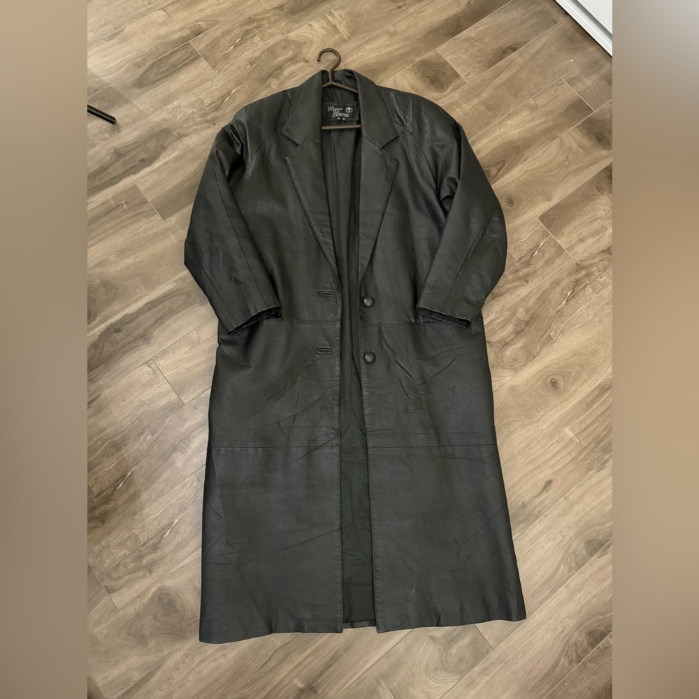 Vintage leather trench coat